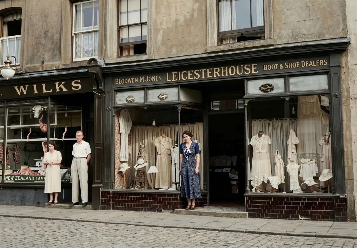 Leicester House at 14 High Street, Glynneath — originally home to Blodwen M. Jones, Boot & Shoe Dealer, circa 1930s